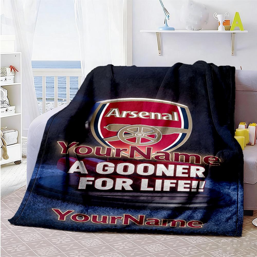 Arsenal Personalized Name Blanket Lightweight Customizable Blanket Warmthful Decor Great for Office Bedding Couch Chair All-Season Use