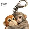 Durable Keychain Little Monkey Pocket Hug Token Cute Holding Plush Toy with Card Inspirational Keepsake for Friends Family Emotional Support