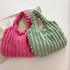 Solid Color Plush Handbag Large Capacity Plush Shoulder Bag Gift Plush Tote Bag  Female/Girls