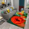 3D Rote Mohnblumen Teppich Romantisches Blumenmeer Teppiche Fußmatte für Badezimmer Küche Eingangsteppiche Schlafzimmer Wohnzimmer Dekor Bereichsteppich