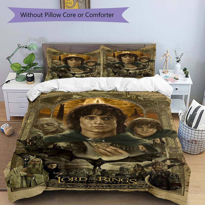 3pcs Lord of the Rings Duvet Cover Set, 1 Duvet Cover + 2 Pillowcases (No Insert), High-Definition Print for All Seasons,Durable Yy251103033