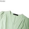 ZANZEA Women Elegant Casual V-Neck Long Sleeve Dress