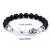 Women's Amethyst Pyramid & Hand of Fatima Bracelet with Devil's Eye & Agate Tiger Stone