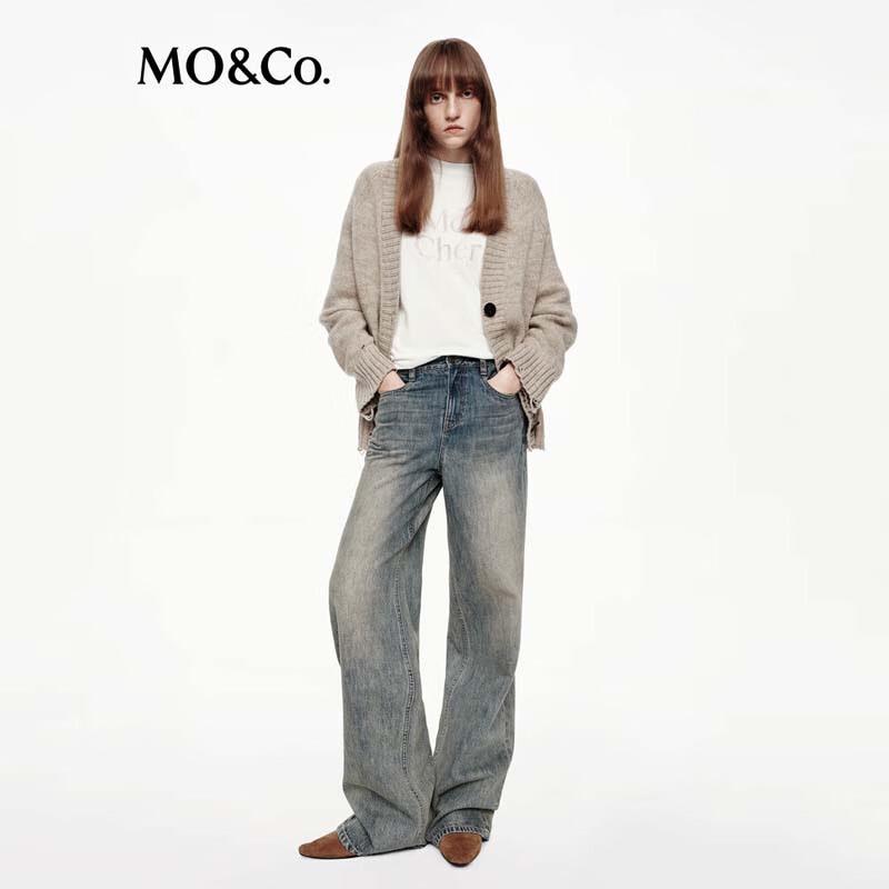 MO&Co. Women's V-Neck Merino Wool Sweater