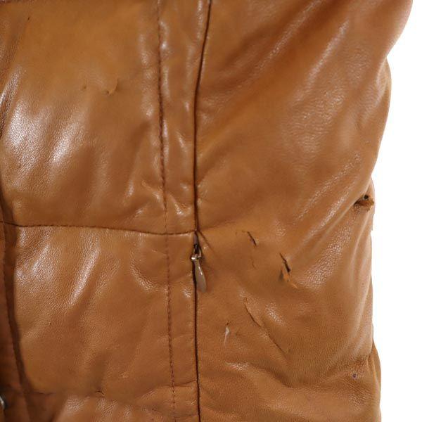 Aquascutum Sheep leather Lamb leather Down jacket 8F Brown Women Used