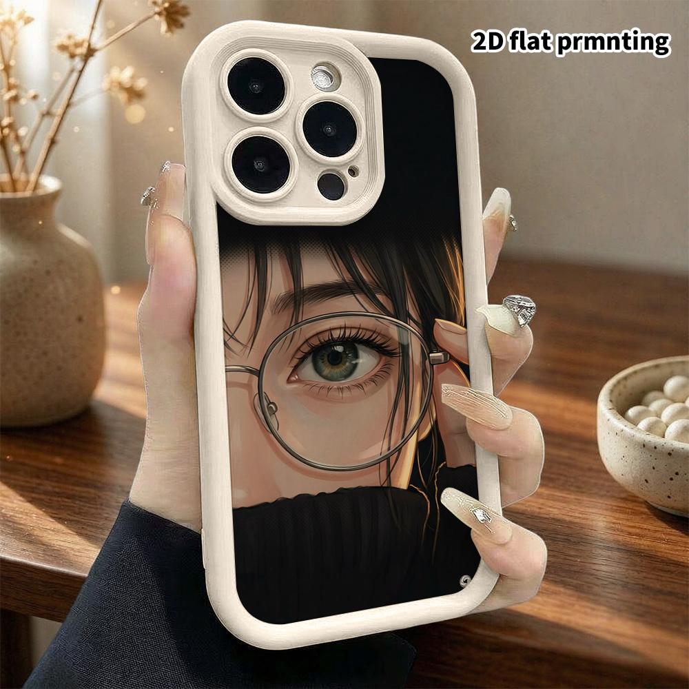 Phone case: 2D flat, suitable for iPhone 18 17 16 15 14 13 12 Pro, cartoon-style girl, perfect holiday gift for Christmas and Halloween