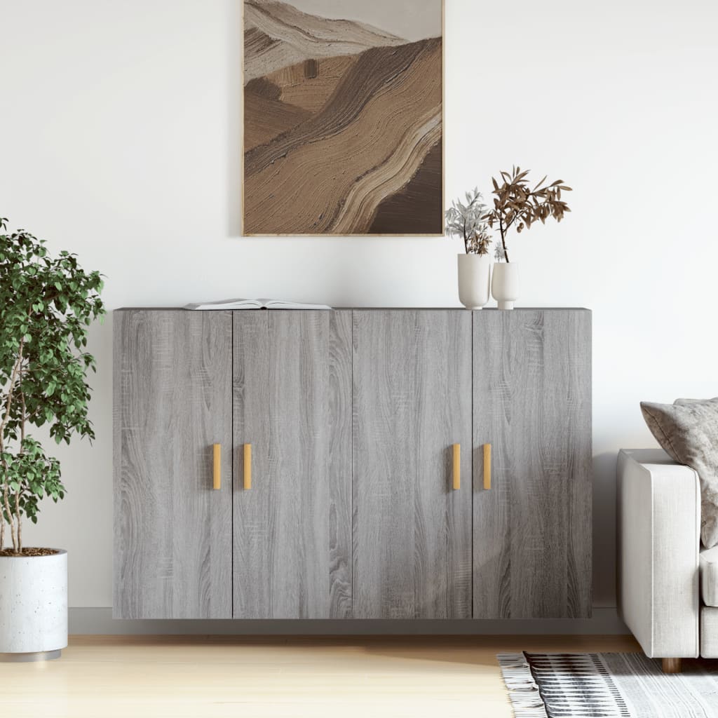 Wall Cabinets 2 pcs Grey Sonoma Wood Based Material