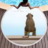 Wild Elephant Round Beach Towel,Microfiber Sand Resistant Beach Blanket,Soft Absorbent Quick Dry Portable Pool Towel Picnic Mat