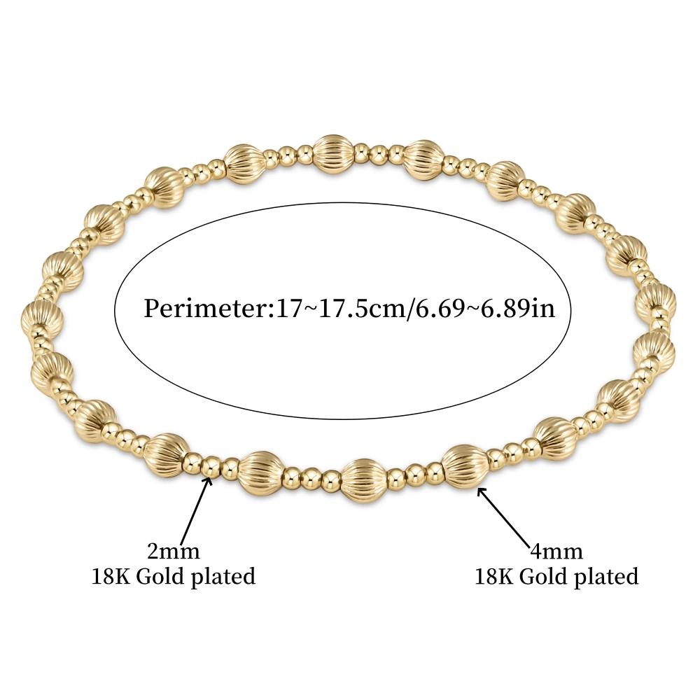 

Vlen Gold Plated Stackable Stretch Bracelets for Women Chunky Metal Everyday Layered Jewelry Mixed Metal Bracelet Set Gift