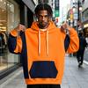 Men's Colorblock Hoodie with Pocket Casual Athletic Pullover
