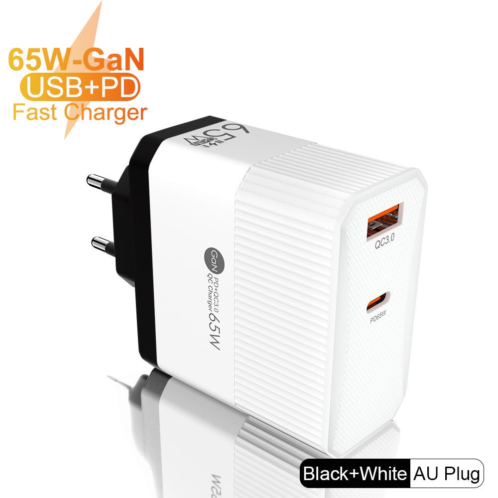 PD 65W GaN Fast Charger with QC3.0 for Phones & Tablets - European Standard