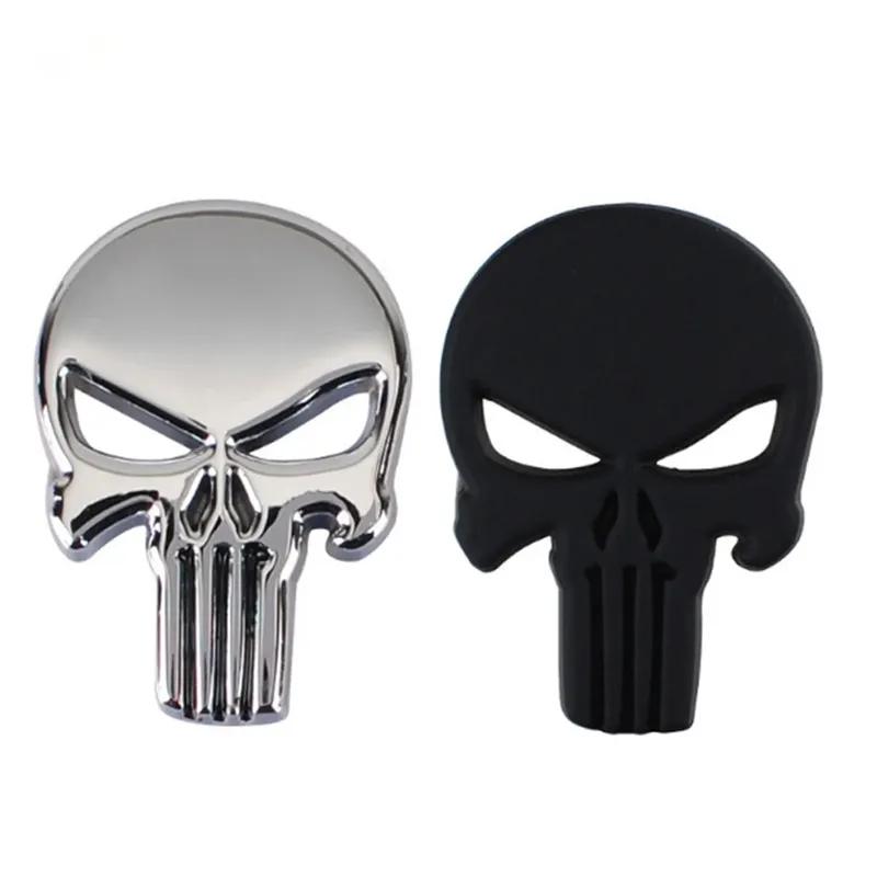 Skull Metal Car Stickers Car Emblem Scratch Stickers Fuel Tank Decoration Tail Side Marker Body Stickers