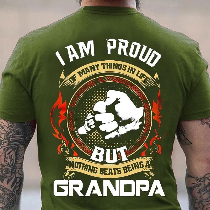 Grandpa Proud Mens Graphic T-Shirt | Nothing Beats Being A Grandpa Short Sleeve Tee