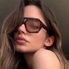 Retro Doppelbrücken Damen Sonnenbrille Großes Gestell Leopard Braun Farbverlauf Brillen Mode Marke Designer Sonnenbrillen Herren Shades