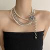 Trendy Glass Pearl Layered Necklace - Punk & Spicy Clavicle Chain for Women