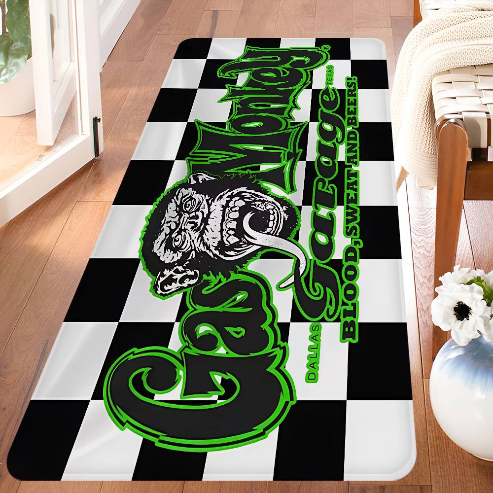 Gas Monkey Garage Logo Entrance Door Mat Washable Non-Slip Living Room Sofa Chairs Area Mat Kitchen Welcome Doormat