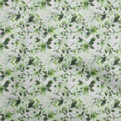 Tissu en coton flexible vert aquarelle florale, projets d'artisanat, tissu décoratif imprimé au mètre, 40 pouces
