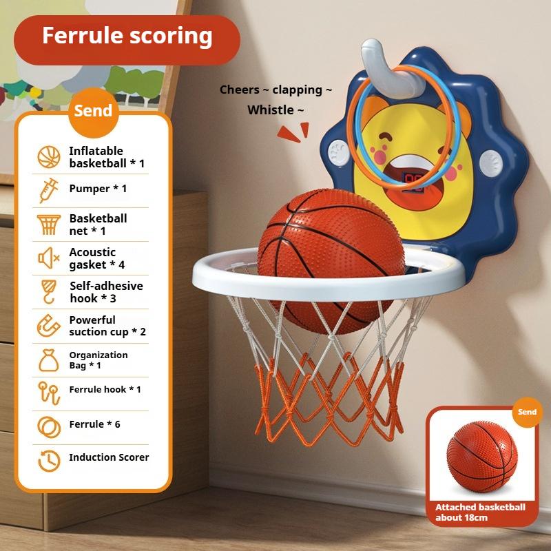 Canestro da basket per bambini Giocattoli sportivi Sollevamento silenzioso Supporto da basket per bambini Montaggio a parete per interni Tiro senza pugni Casa