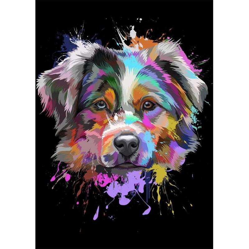 Abstract watercolor, French bulldog, pups, posters, canvas printing, colorful picture of a dog, wall painting for the living room, quadros