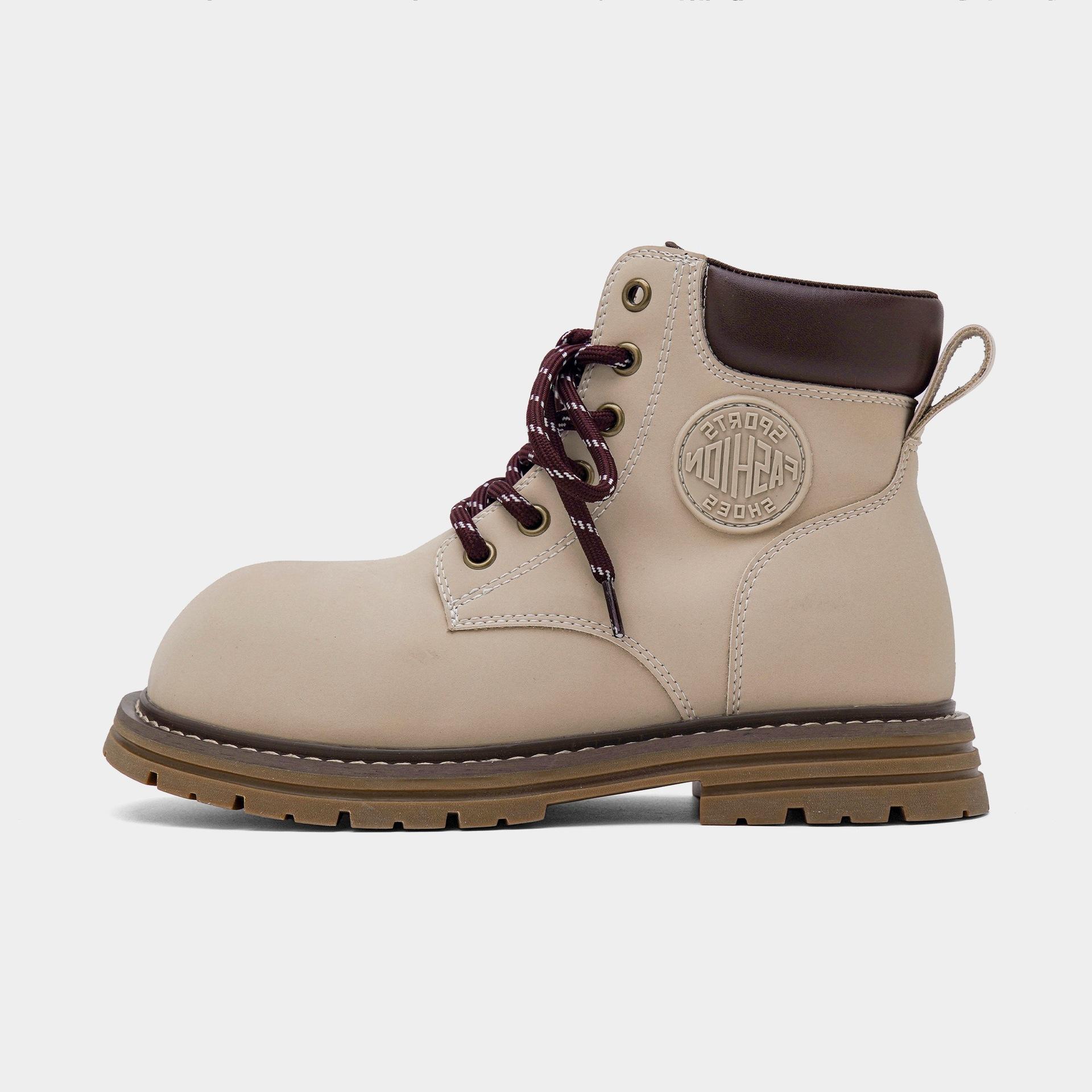 

Kapibara platform yellow boots women s 2025 new British style retro lace-up outdoor mountaineering big head Martin boots 40 бежевый