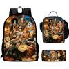 Cartoon One Piece 3Pcs Set, Lightweight Durable Children’s School Backpack with Lunch Bag Pencil Case, Best Gift for Boys Girls