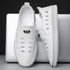 Summer Breathable Leather Walking Shoes for Men Hollow Out Slip-on Loafers Men's Comfortable Leather Casual Shoes