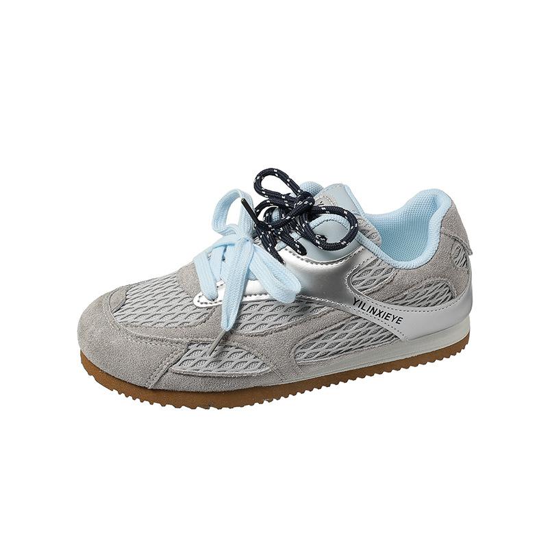 

Platform-soled German training shoes women s autumn 2025 new round head ugly cute color matching Forrest Gump shoes casual sports shoes little white 35 серебряный серый