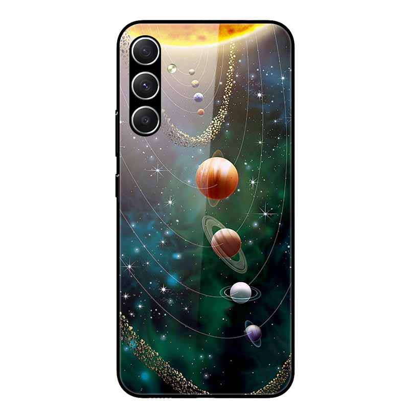 Tempered Glass Phone Cases for Samsung Galaxy A54 A14 A24 A34 Cover Hard PC Back Shell For M54 A15 A25 A55 5G A04s M23 M52 A 54