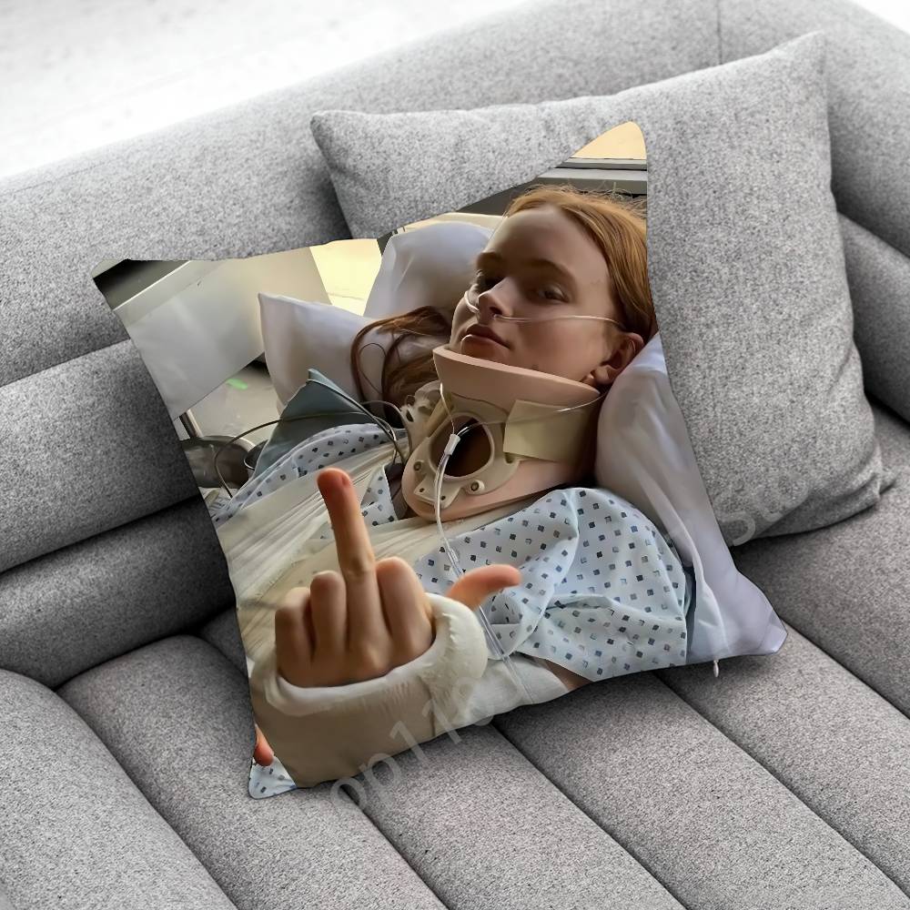 American Actress S-Sadie Sink Throw Pillow Case For 45*45cm 40cm 30cm 50cm 55cm Square Home Pillowcase Case