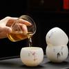 Dehua White Porcelain Suet Jade Dragon Egg Kung Fu Teacup Large Capacity Household Personal Master Cup Tea Room Tea Cup