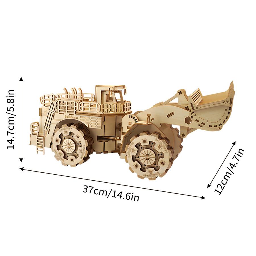 3D Wooden Puzzle for Adults Excavator Wooden Mechanical Model Car Kits to Build Brain Teaser Truck Toys Birthday for Men Boys