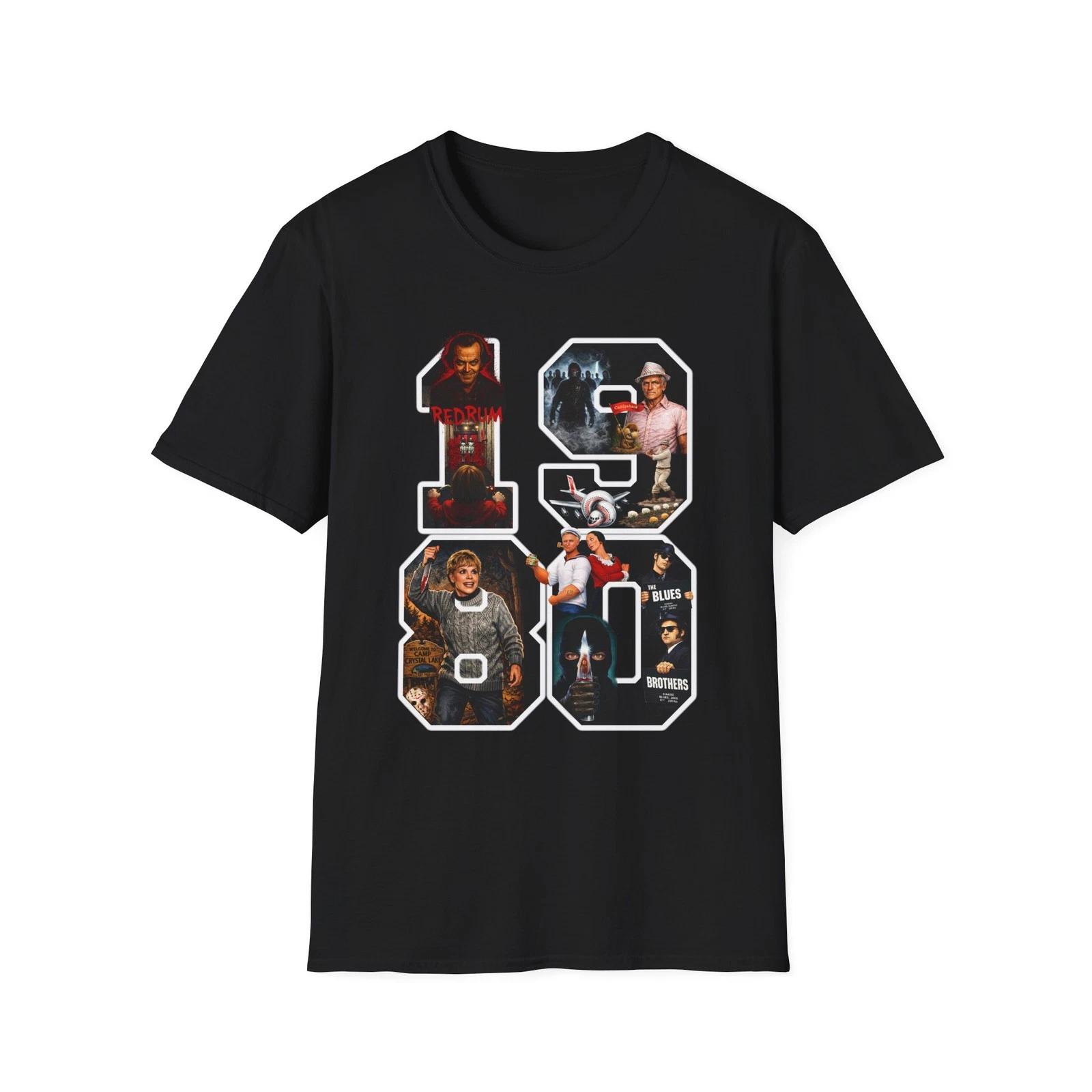 1980s Popular Movies T-Shirt | Retro Film Montage S