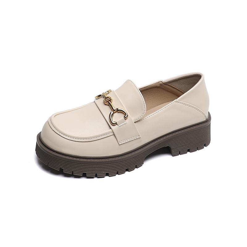 Weiwei girl 681-3 platform loafers women's 2024 new small man height increase retro British style small leather shoes