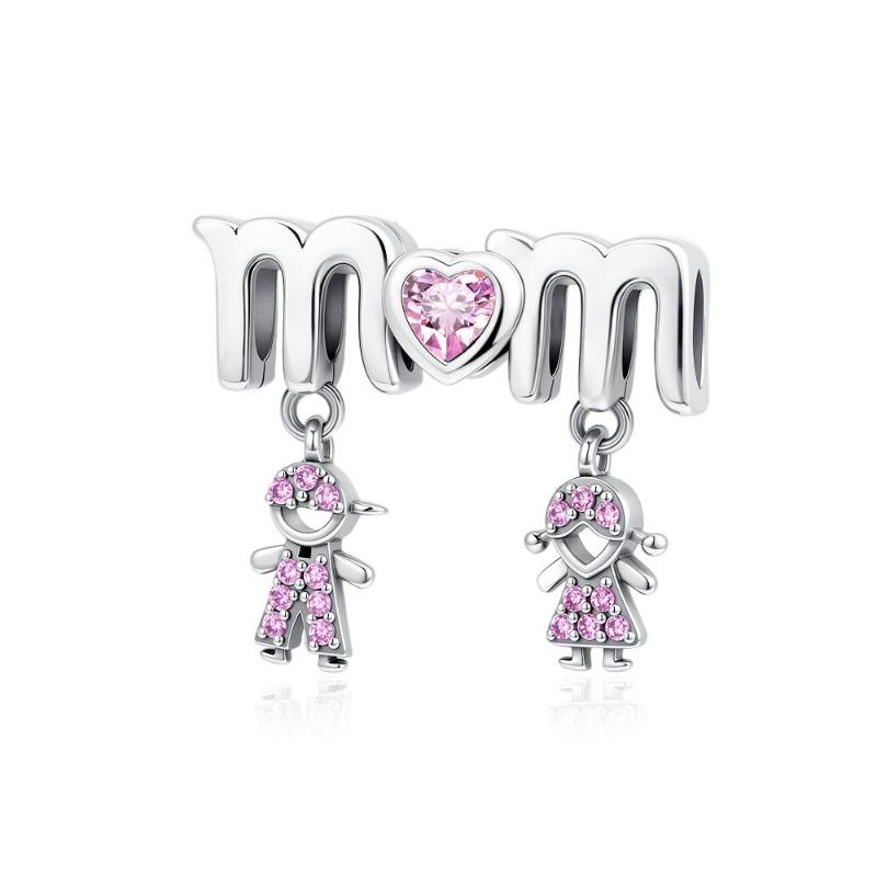 New Copper Shining Colorful Zircon Love Bow Fitting Charm Pendant Fit For Original Bracelet Diy Girls' Jewelry Love Gift