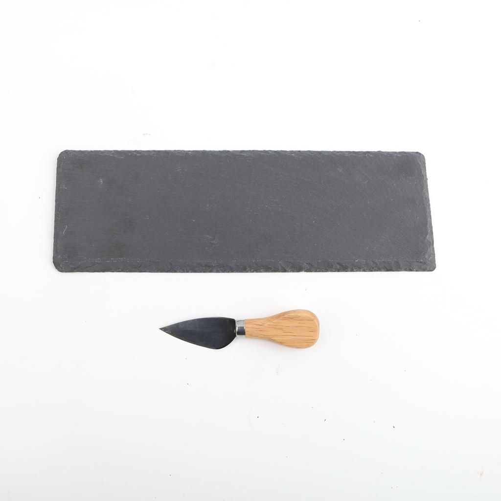 Eco-Friendly Natural Slate Heart Shape Cheese Cutting Board with Fork and Cheese Cutter AccessoriesIdeal for Cutting Foods