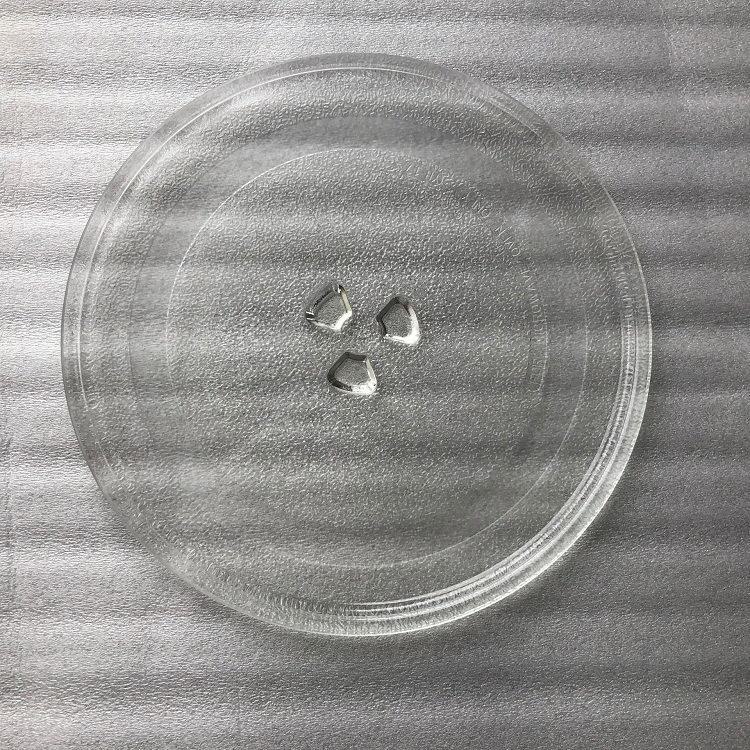 Microwave Glass Turntable Plate Tray with Three Claws, 24.5CM, Two-Piece Set