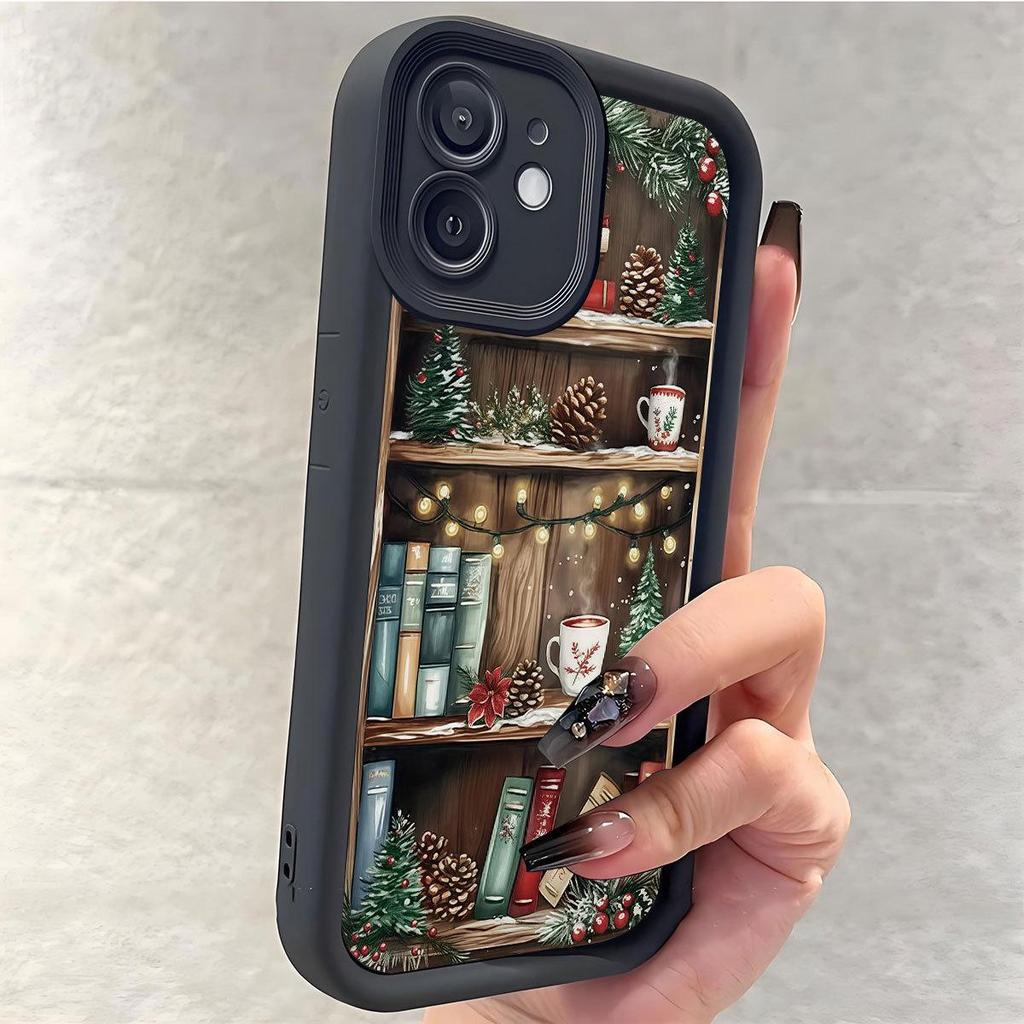 Christmas Bookshelf Ladder Black Phone Case for iPhone 14/15/16/17 Pro Max