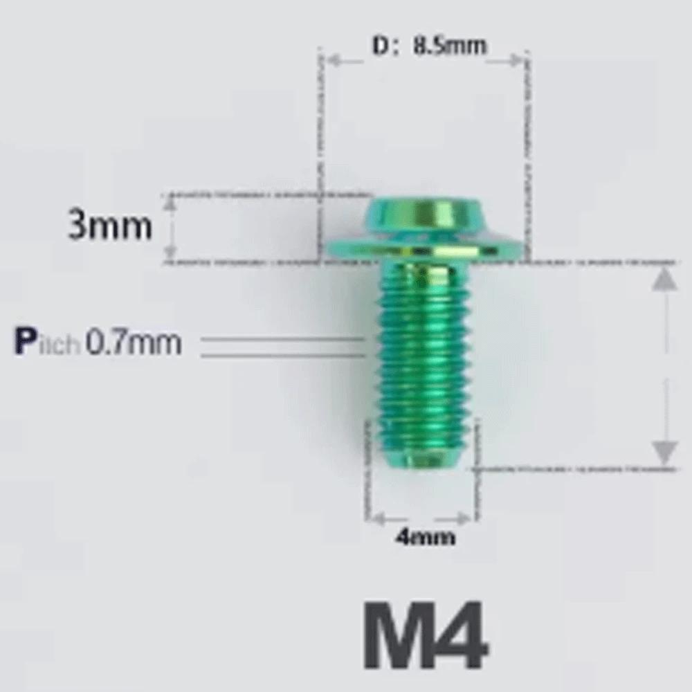 1 PC Colorful M4 X 8 10 12 14 16 18 20 25mm GR5 Titanium Alloy A3 Mushroom Head Flange Screw Bolt T20 Torx for  Motorcycle