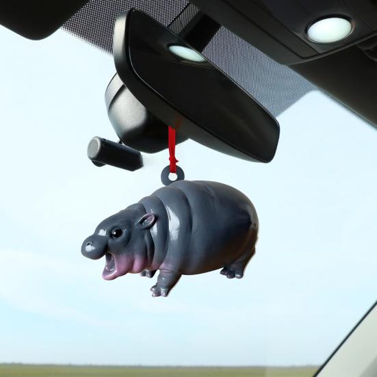 

Yousheng Hippo Hanging Ornament Resin 3D Cartoon Hippopotamus Christmas Tree Pendant Mini Hippo Decoration for Car Backpack Keychain Hippo