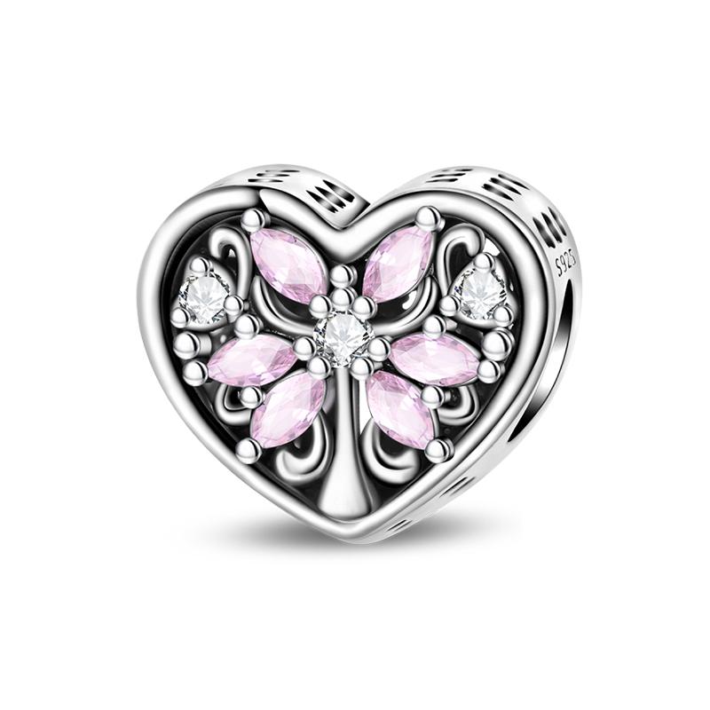 Copper Colorful Flowers Butterfly Charms Beads Fit Original Charm Bracelets Women Diy Jewelry Birthday Gift Making