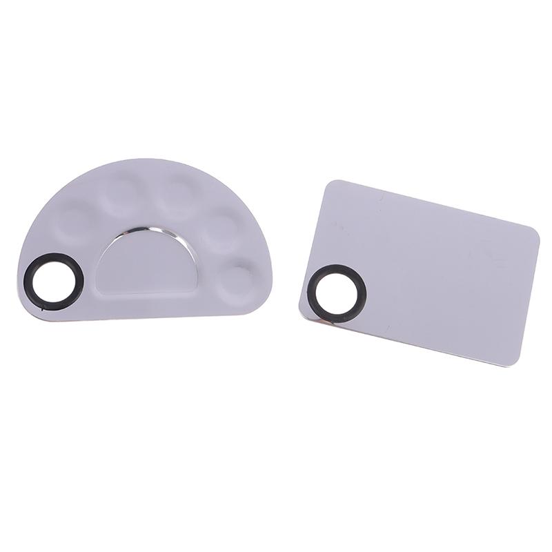 Mezclador de Maquillaje de Acero Inoxidable Placa Mezcladora para Uñas Paleta Mezcladora de Base y Sombras de Ojos con Varilla Espátula Herramientas de Belleza