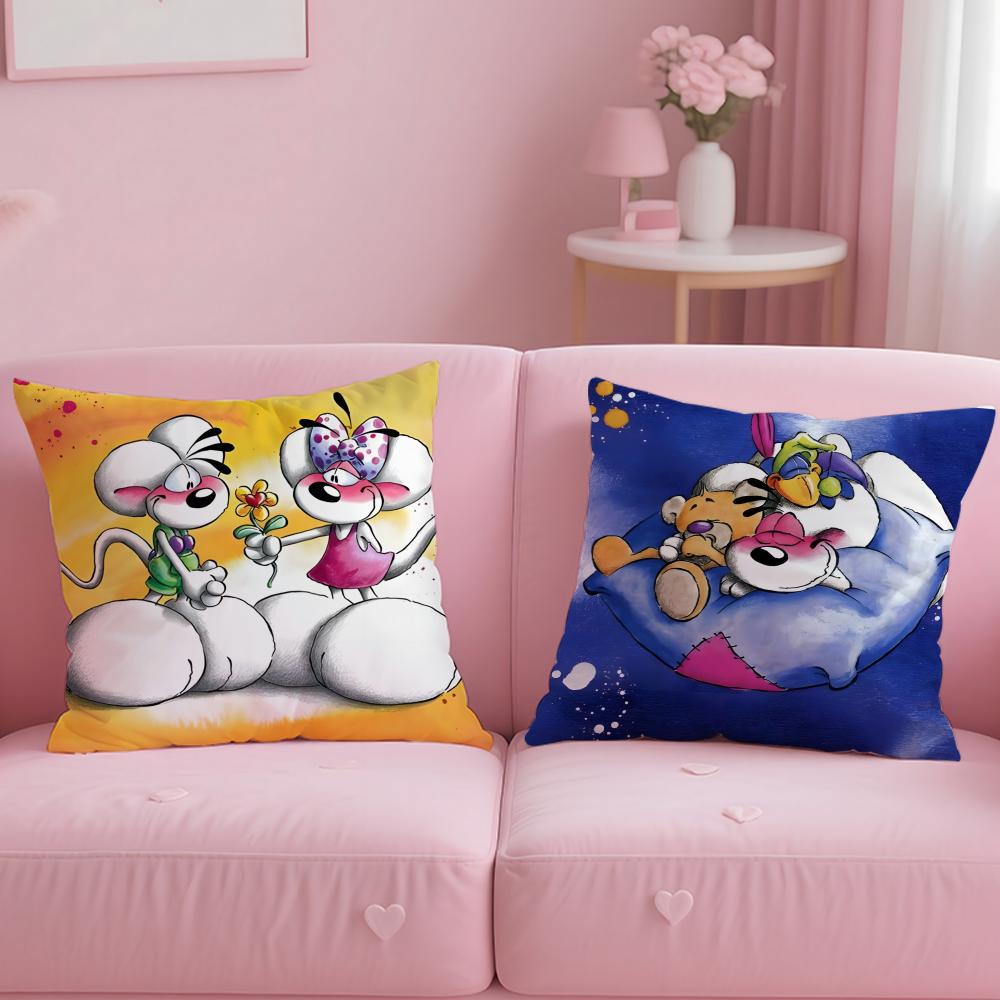 Klassischer Cartoon-Charakter Diddl Kissenbezug Weich & Leicht zu Waschen – Vielseitig für Sofa, Bett, Reise und Büro