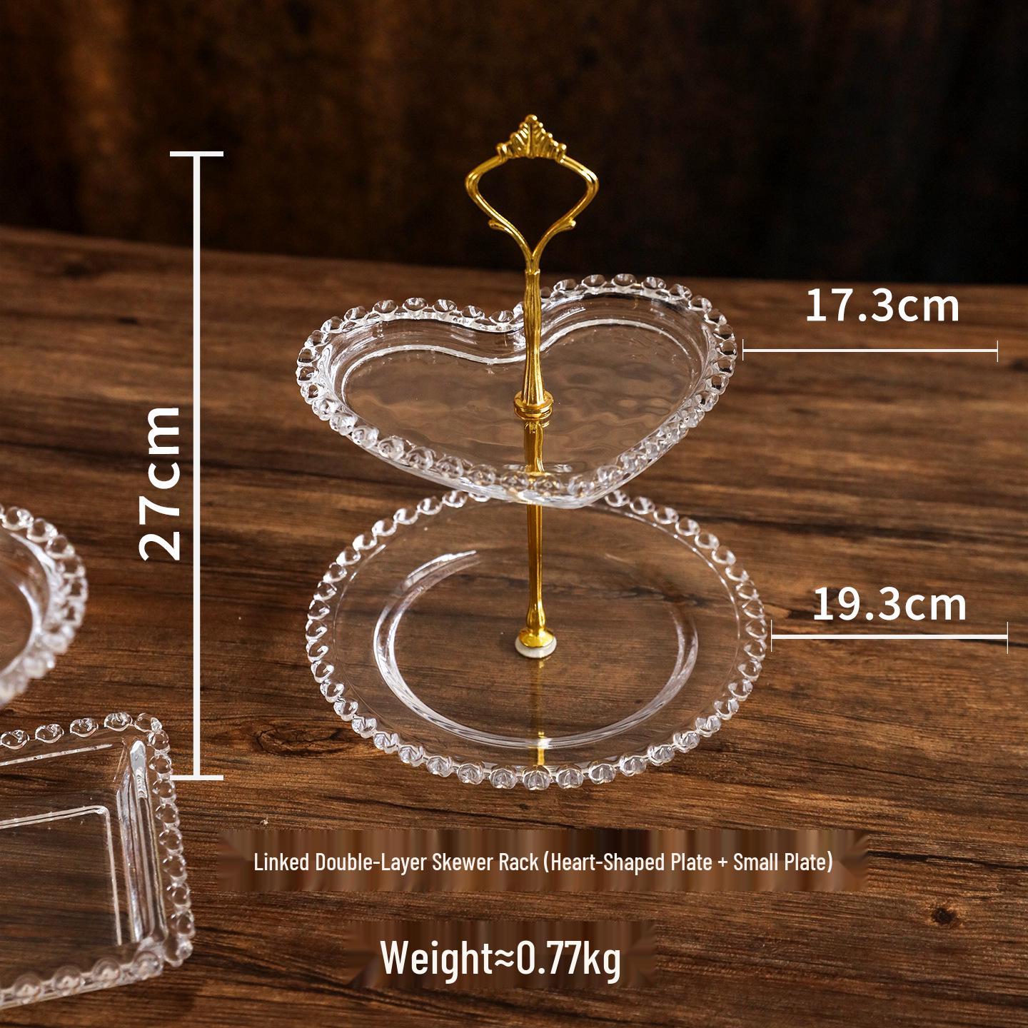 Элегантная стеклянная многоярусная подставка для десертов и закусок