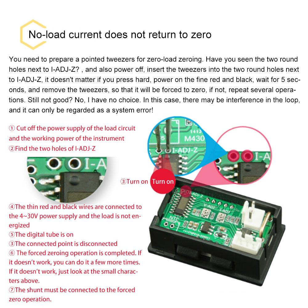 M430 DC 4-30V Voltage Current Meter Power Temperature Meter Digital Amp Voltage Current Meter Tester 10A/50A/100A