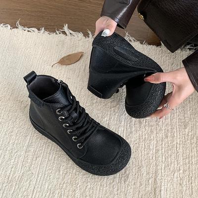 Nuovi Stivaletti in Pelle da Donna con Lacci Scarpe Impermeabili Calzata Larga Stivaletti Corti Donna Scarpe Oxford Stivaletti Marroni