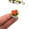5pcs Mini Flower Pot Decorations Dollhouses Vibrant Artificial Flowers Home Decor Car Mini Flower Pots Holiday Gifts Party Favor