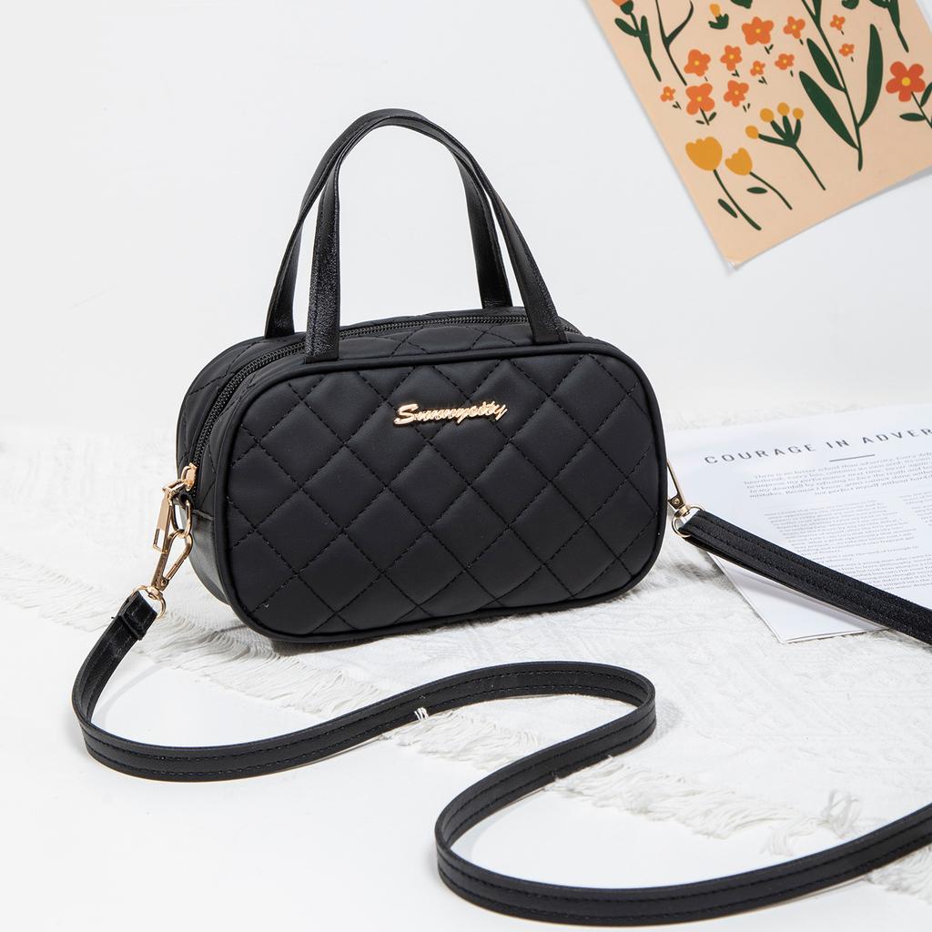 JYL TS Women's Sling Bags  Messenger Bag 005 Hand Hold Woven Rhombus Wave Texture Women Bag