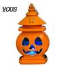 Castle Shape Halloween Light Pumpkin Lantern, Handheld Glowing Jack O Lantern Party Table Centerpiece for Kids, Spooky Decoration Prop, Night
