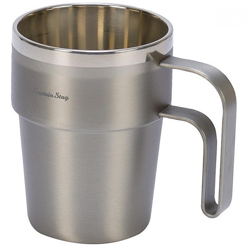 Captain Stag Ue 4942 Outdoor Cup Mug Cs Vacuum Double Stacking Mug 210ml Insulated Paper Cups Usable Silver