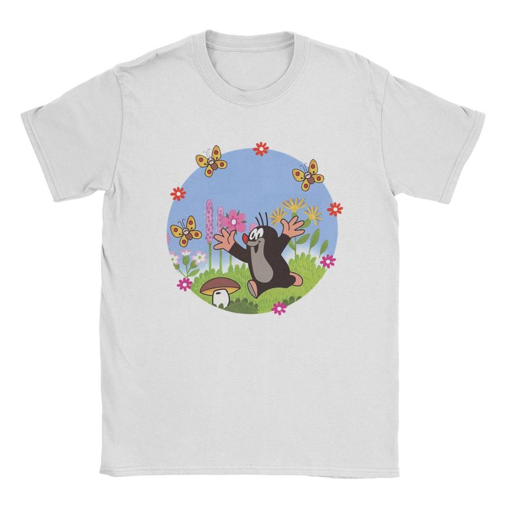 Krecik Krtek Uroczy T-shirt Męski Krecik Mały Krecik Kreskówka Niesamowite Koszulki 100% Bawełna Fajne T-shirty Oryginalna Odzież